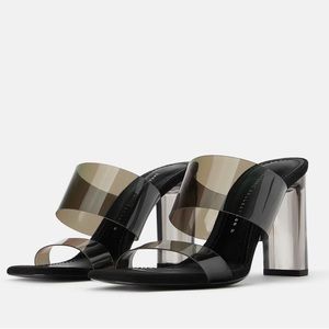 ZARA VINYL SANDALS WITH METHACRYLATE HEELS